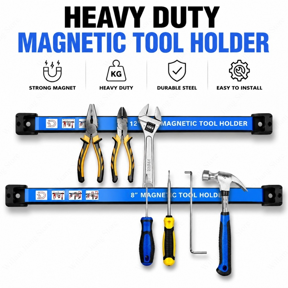 Workshop Tools On Wall - Barra Magnetica Porta Attrezzi in Metallo,