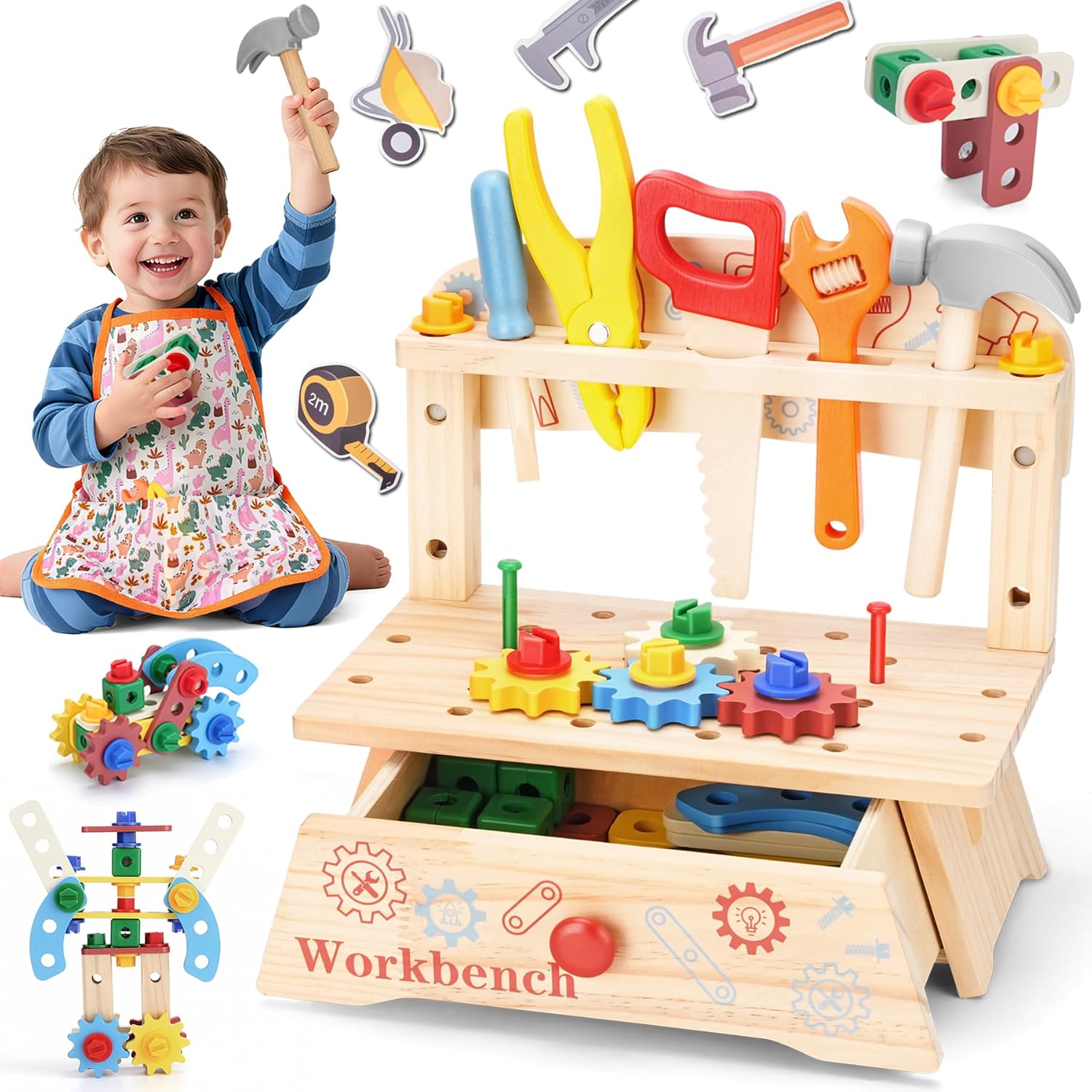 Workshop Tools Toy - Panca per attrezzi in legno per