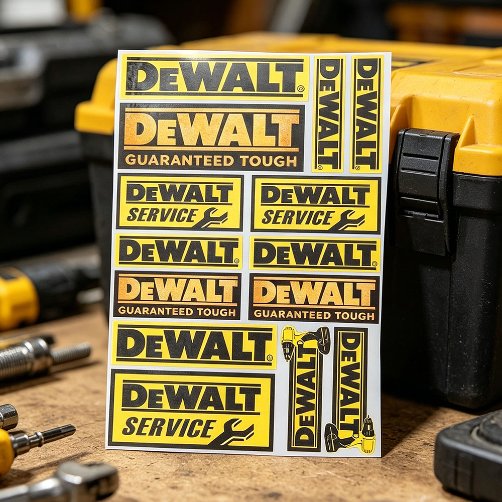 Workshop Tools Logo - Adesivi Riflettenti in Vinile con Logo