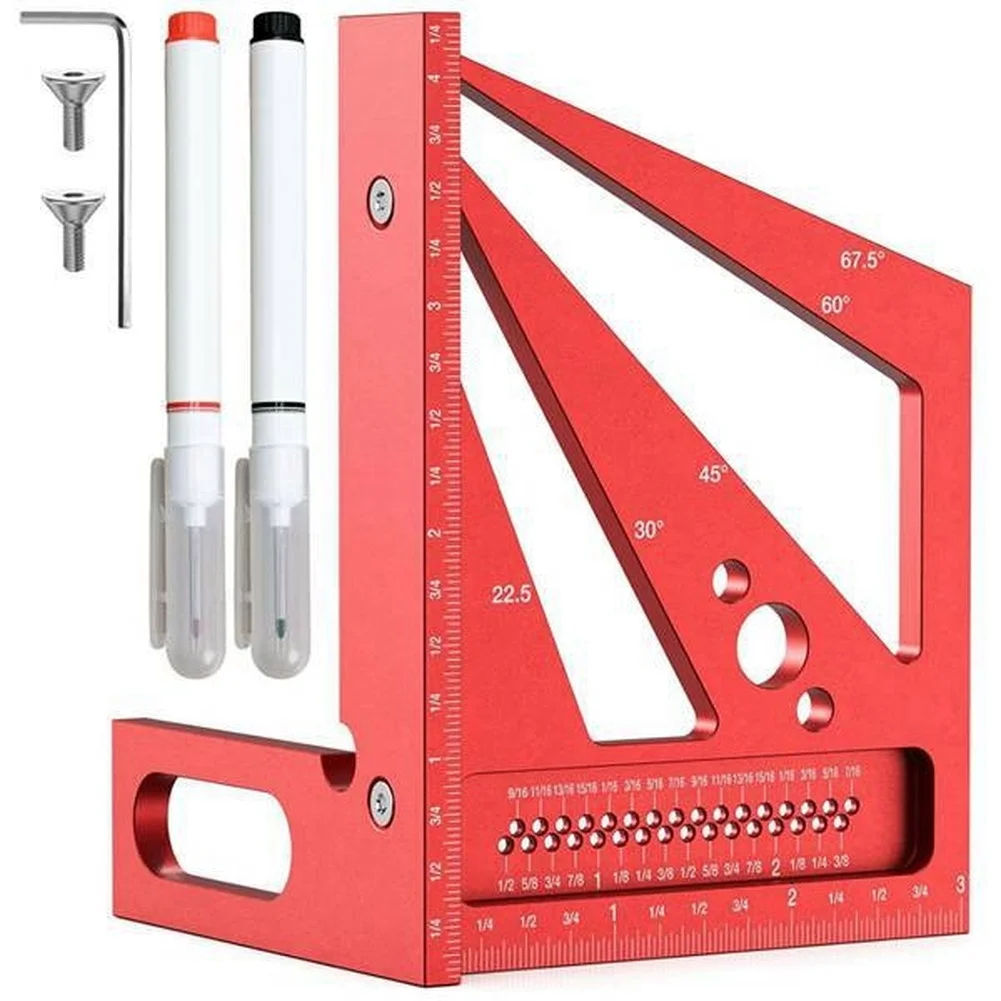 Workshop Layout Tools - Goniometro 3D Rosso Multi-Angolo per Marcatura