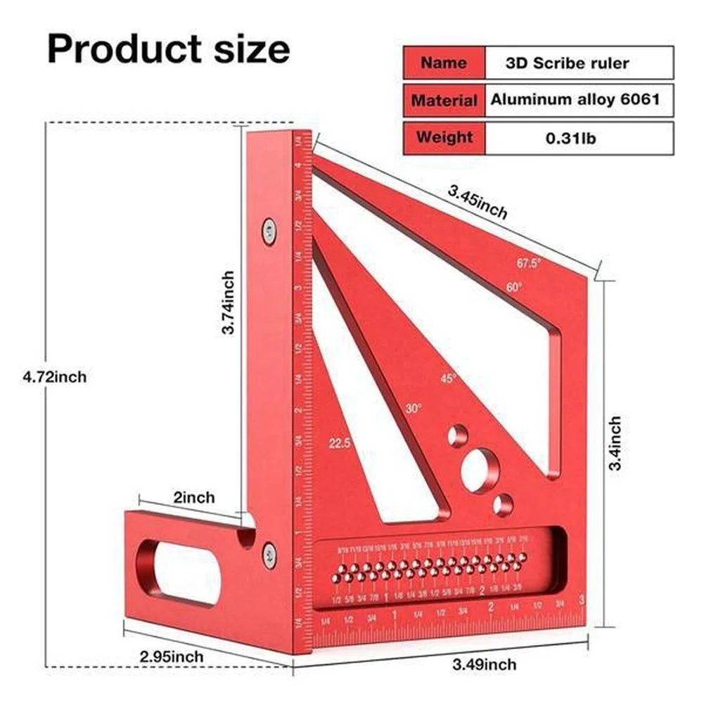Goniometro 3D Rosso Multi-Ango - Workshop Layout Tools recensione e prezzo